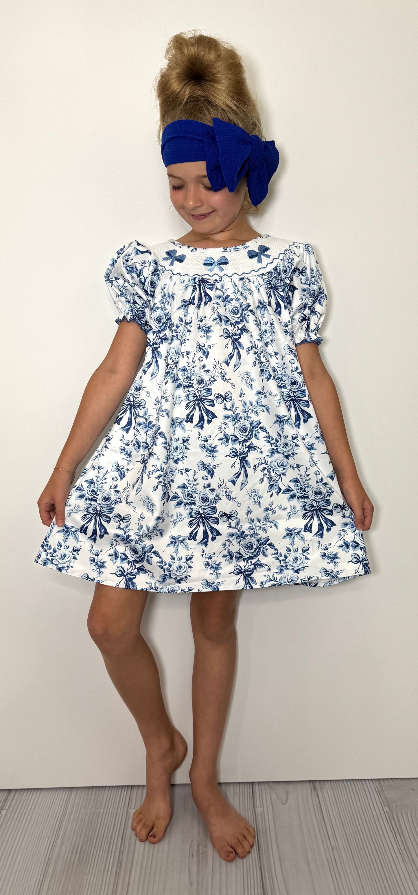 Smocked Oxford Waverly Romper/Dress