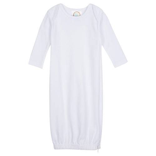 Blank Unisex Long Sleeve Infant Gown with Hidden Zipper