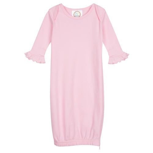 Blank Girl's Long Sleeve Ruffle Infant Gown with Hidden Zipper