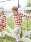 Rust Plaid Button Down Shirt