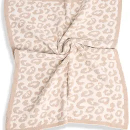 Kids Leopard Print Luxury Soft Throw Blanket - Beige
