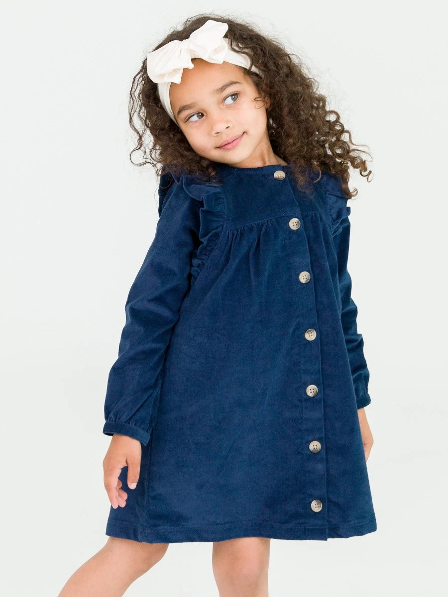Corduroy Ruffle Dress