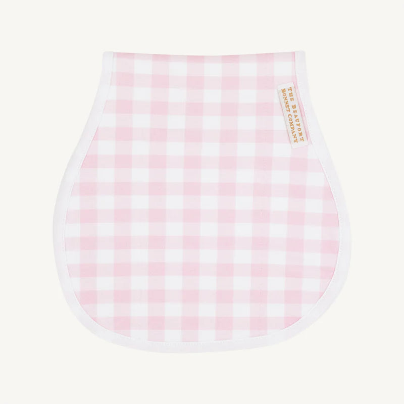 Pink Gingham Burp Cloth
