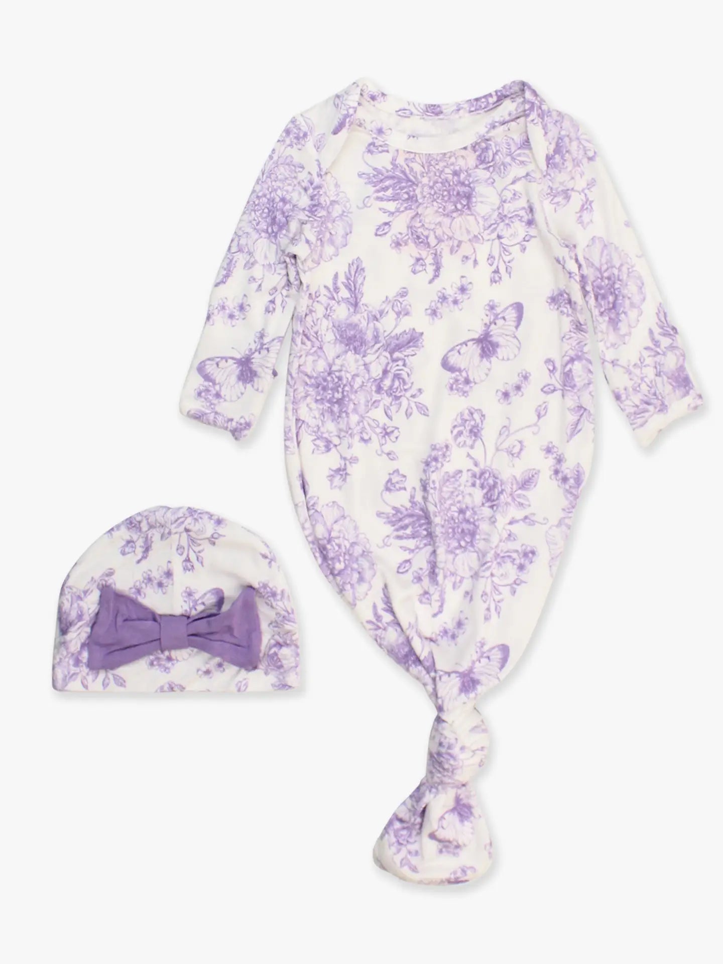 Knotted Sleep Gown & Hat Set