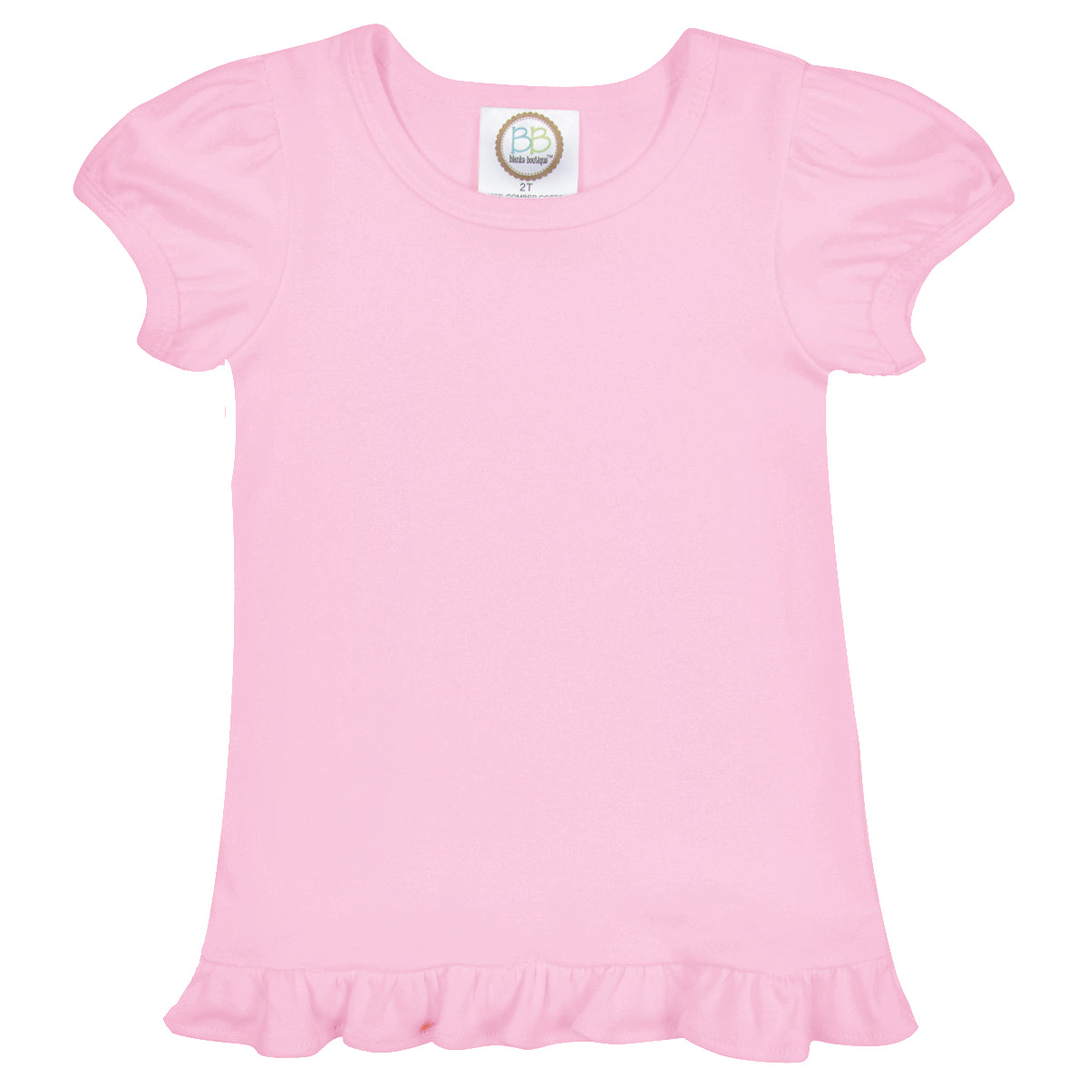 Blank Girl's Short Sleeve Ruffle Tee Shirt