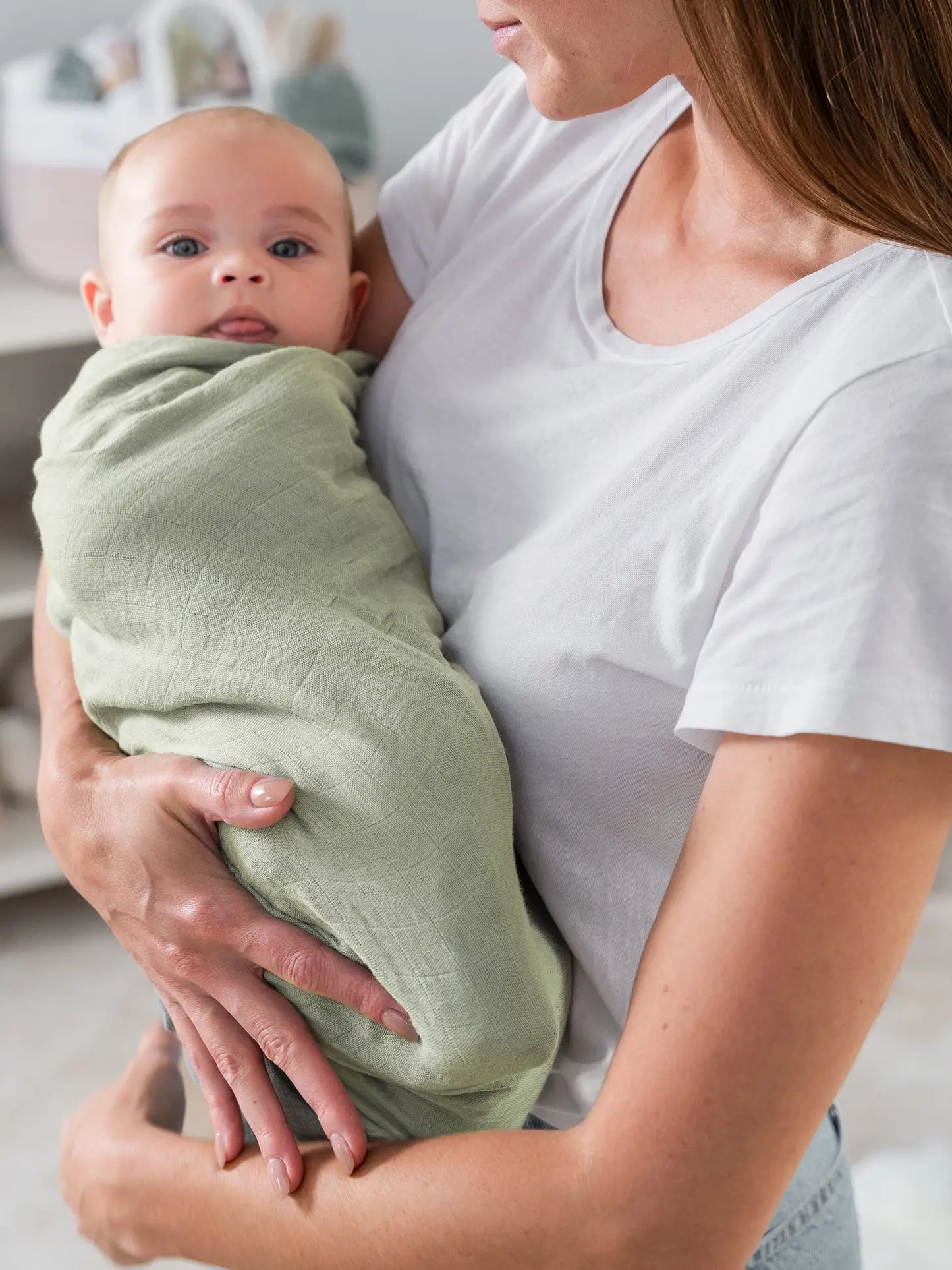Baby Muslin Swaddle Blankets - Sage