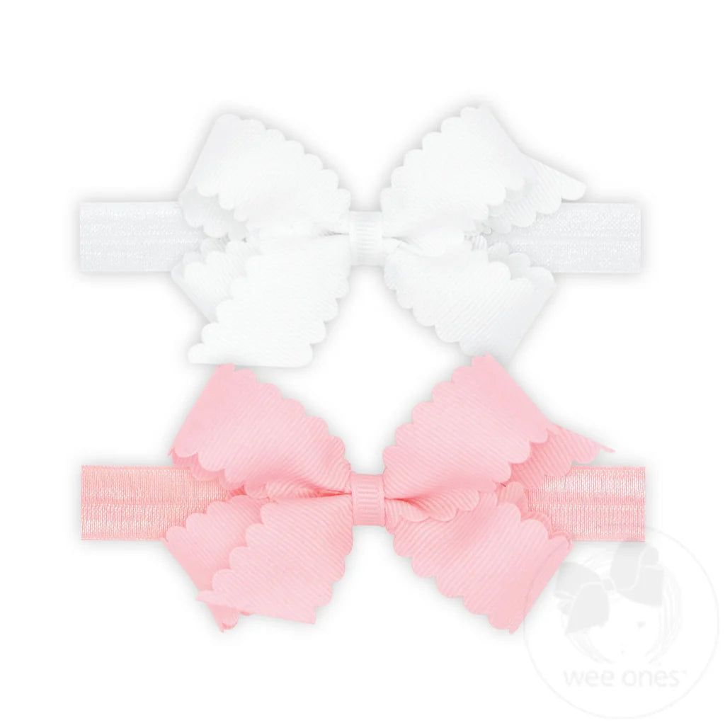 Two Mini Scallop Bows w/ Bands