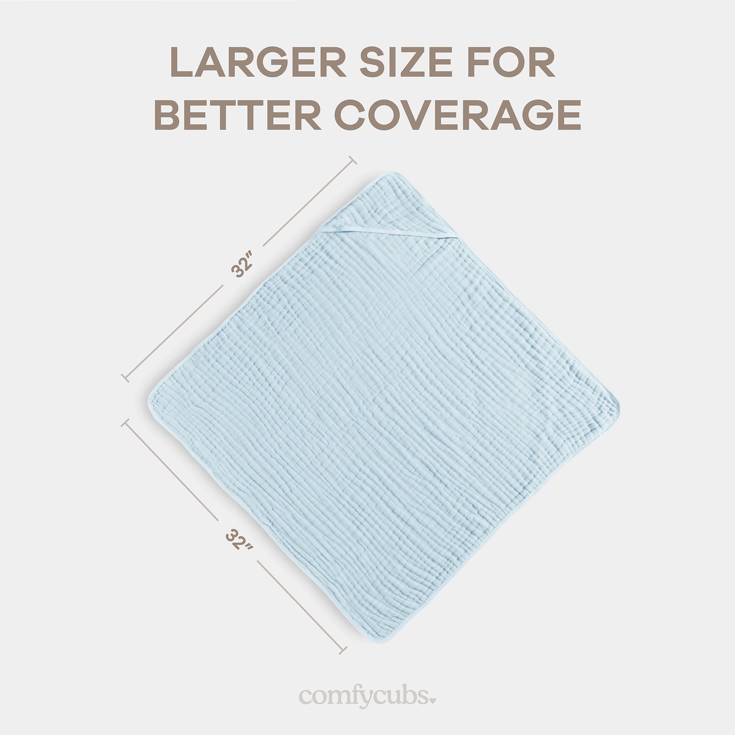 Baby Hooded Muslin Cotton Towel - Sky blue