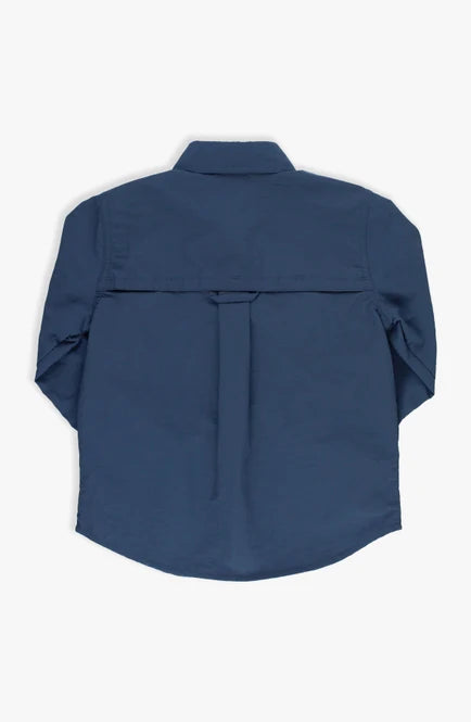 Navy Sun Protective Button Down Shirt