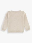 Oatmeal Sweater Ruffle Trim Cardigan