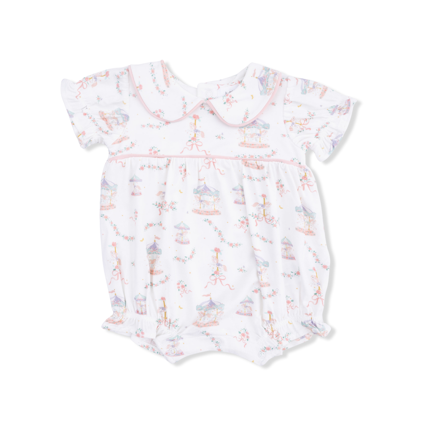 Puff Sleeve Bubble- Carousel w/ Bows