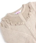Oatmeal Sweater Ruffle Trim Cardigan