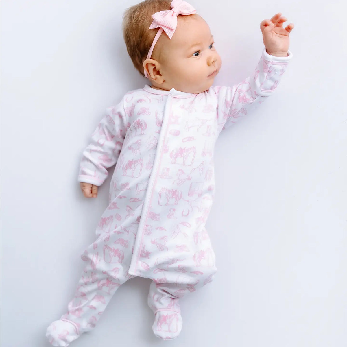 Wild West Pink Toile Footie