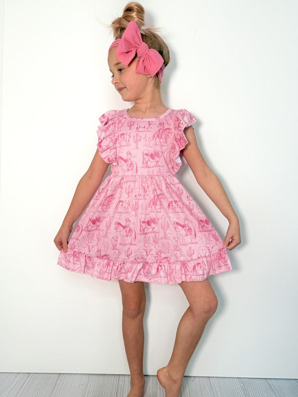 Pink Western Romper/Dress