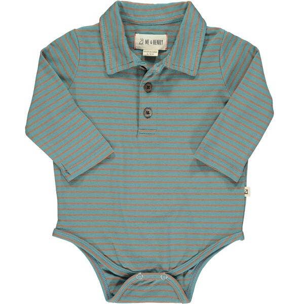 Seymour Blue stripe Polo Onesie