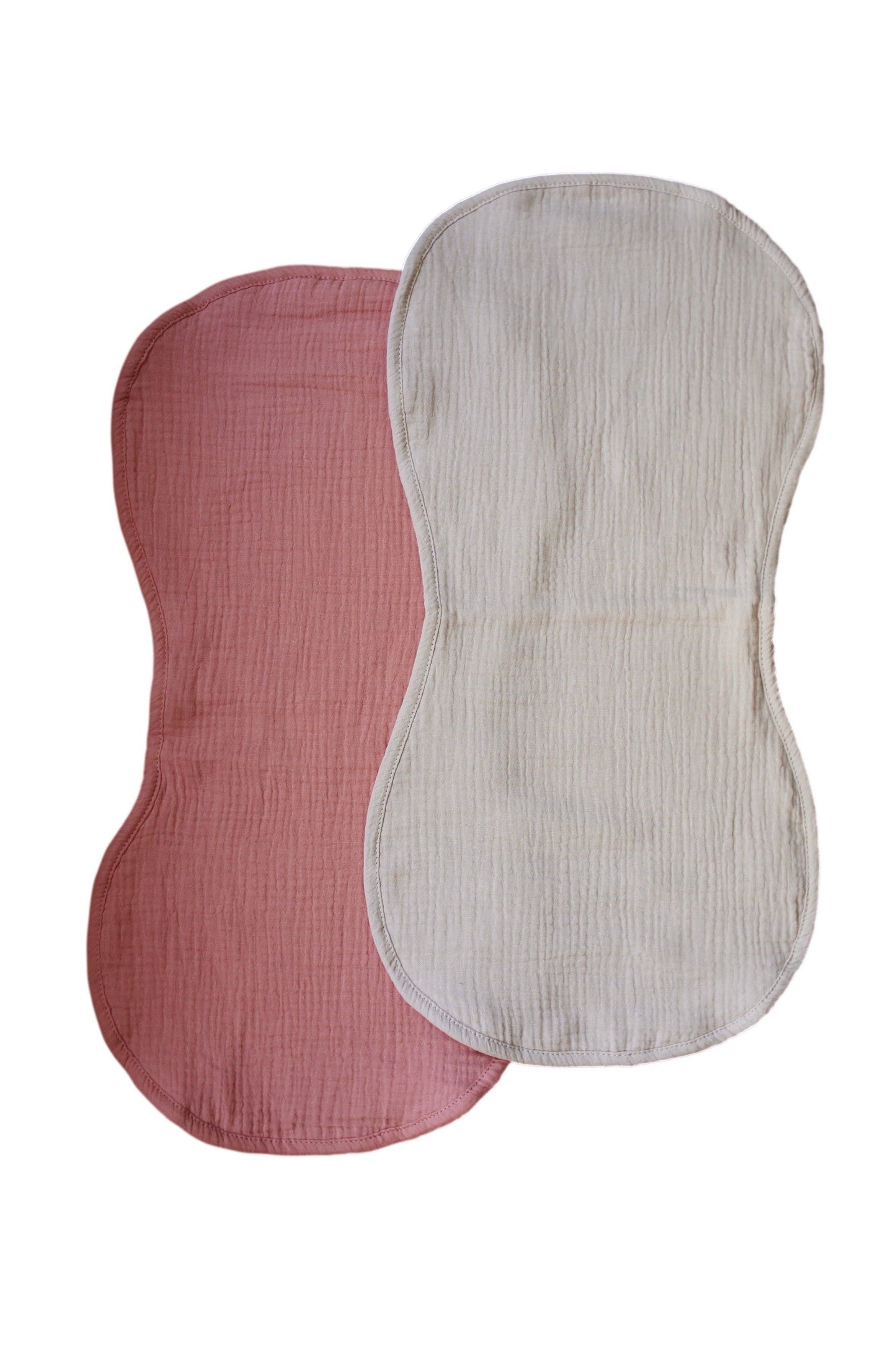 Natural Sand/Peony Burp Cloths