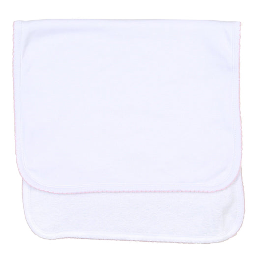 Pink Trim Burp Cloth