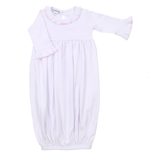 Mini Dots Ruffle Gown - Pink
