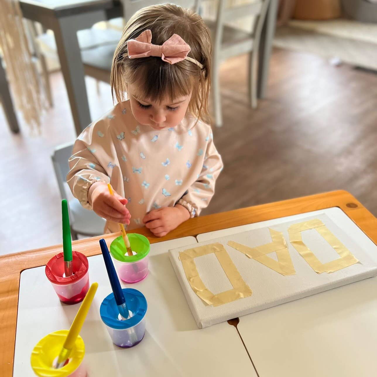 Smock Bib (2-pc) Long & Short Sleeve Set (Butterfly-Blush)