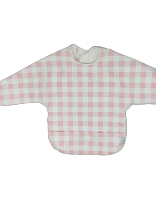 Long Sleeve Bib - Pink Gingham