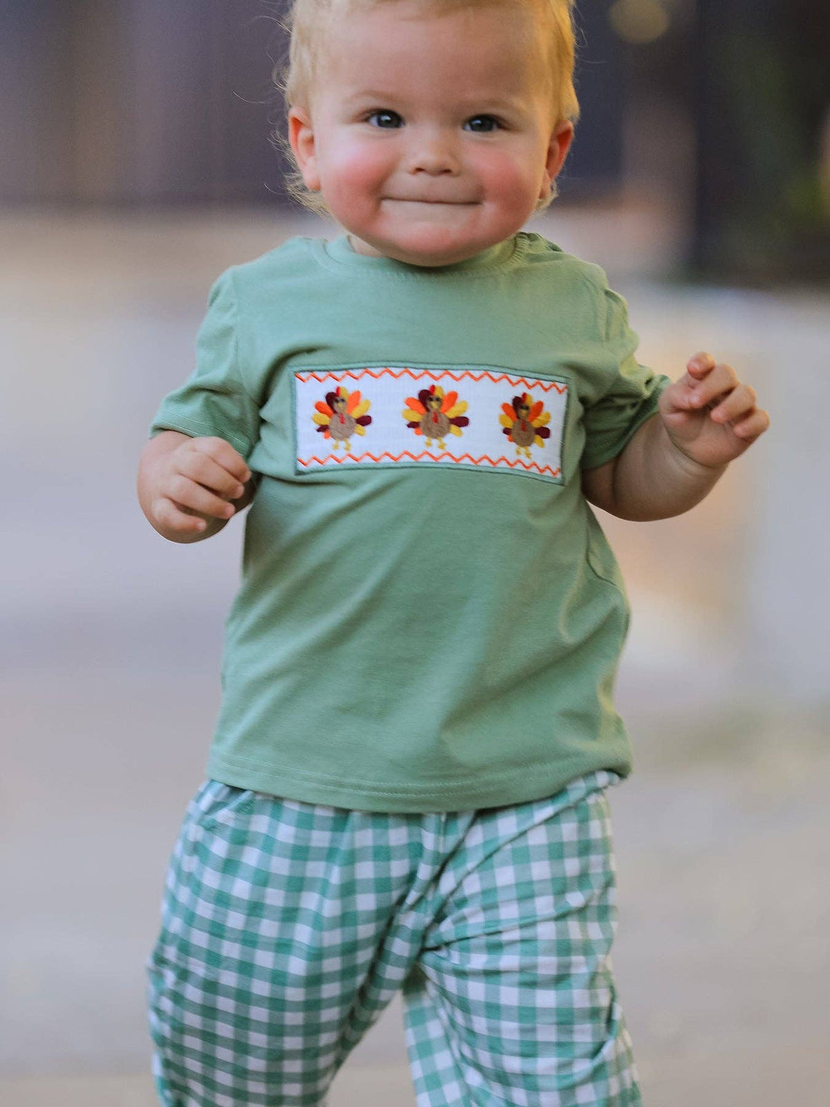 Turkey Smocked Boys Set