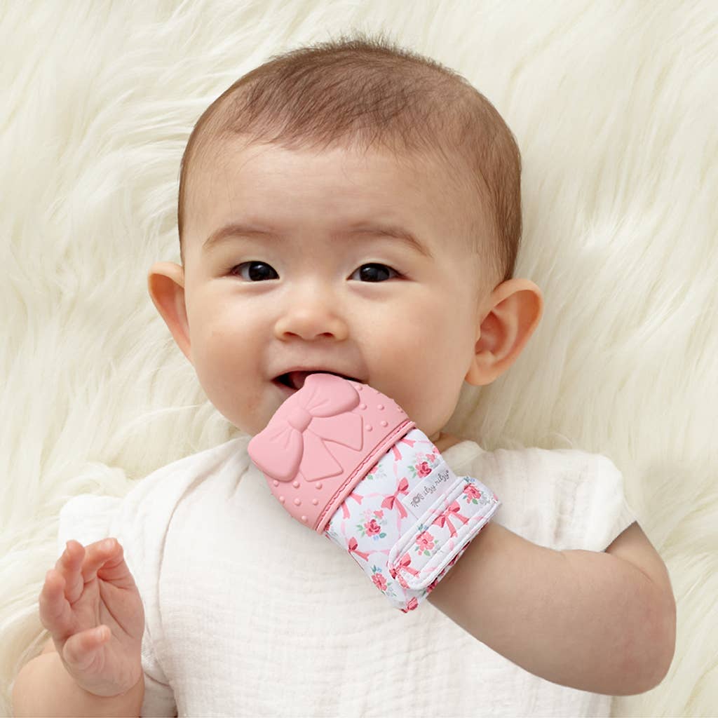 Bow Silicone Teething Mitt