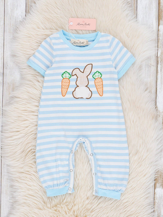 Bunny & Carrots Blue Romper