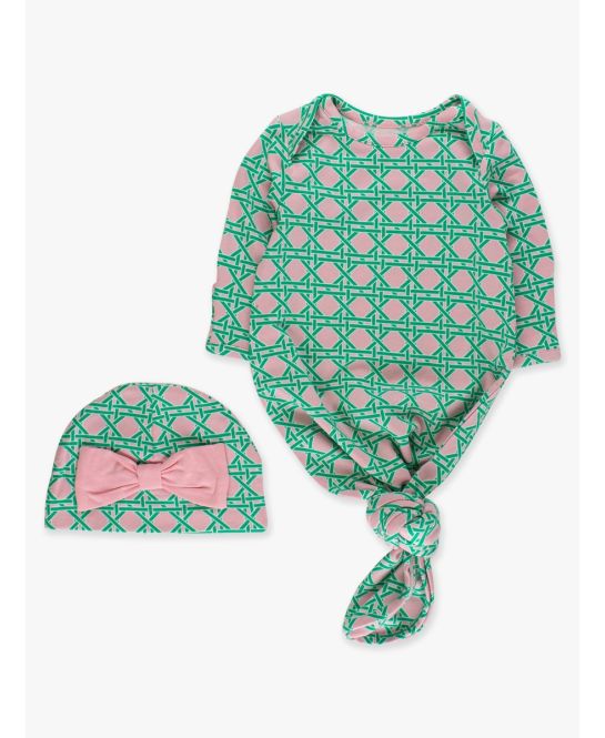 Knotted Sleep Gown & Hat Set