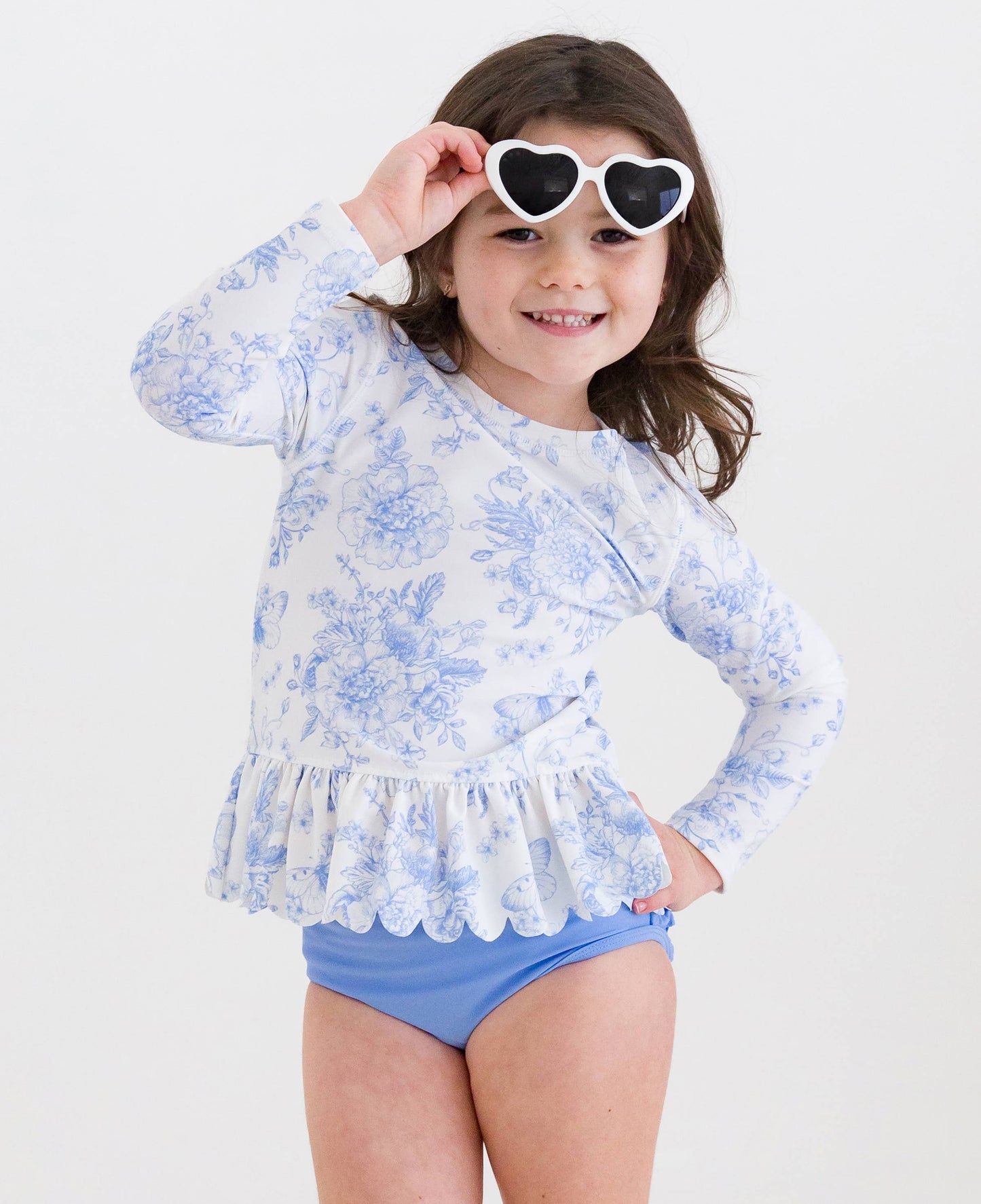 Butterfly Garden Toile Scallop Swim