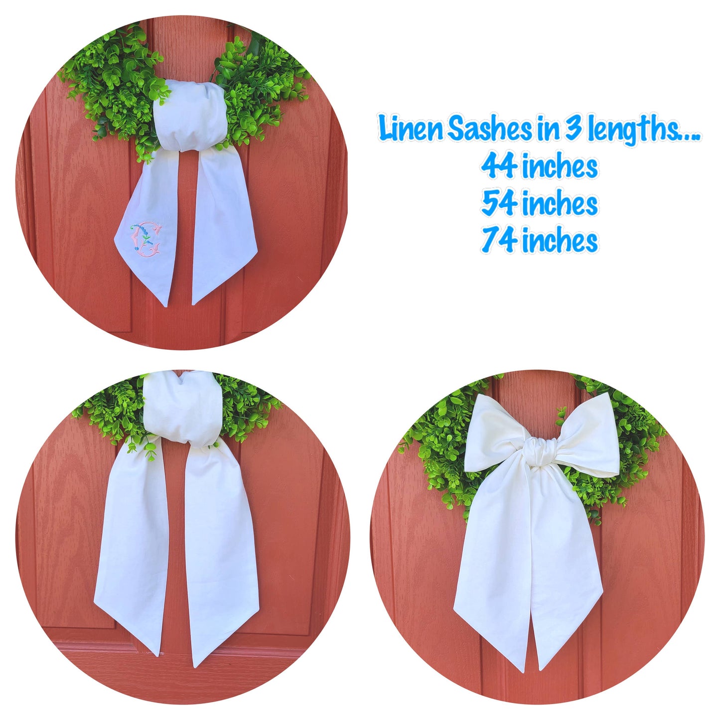 White Linen Sash - 74"