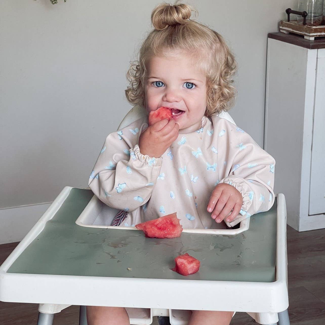 Smock Bib (2-pc) Long & Short Sleeve Set (Butterfly-Blush)