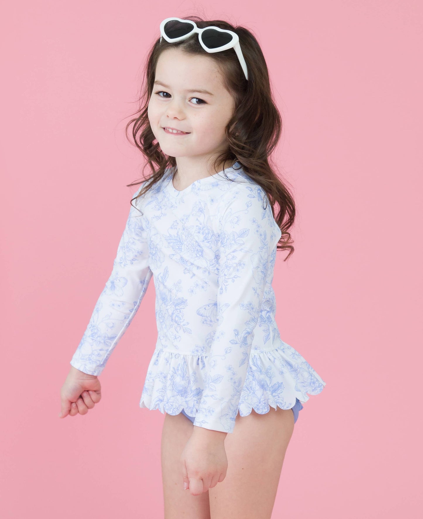 Butterfly Garden Toile Scallop Swim