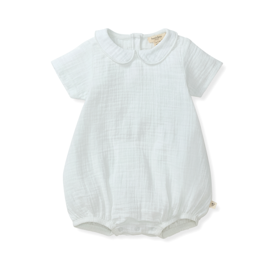 White Muslin Collared Bubble