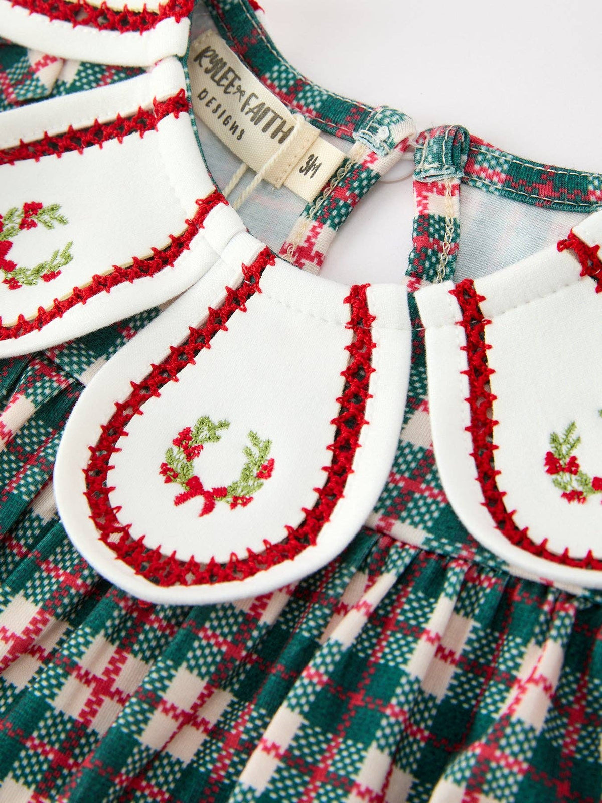 Christmas Plaid Wreath Romper