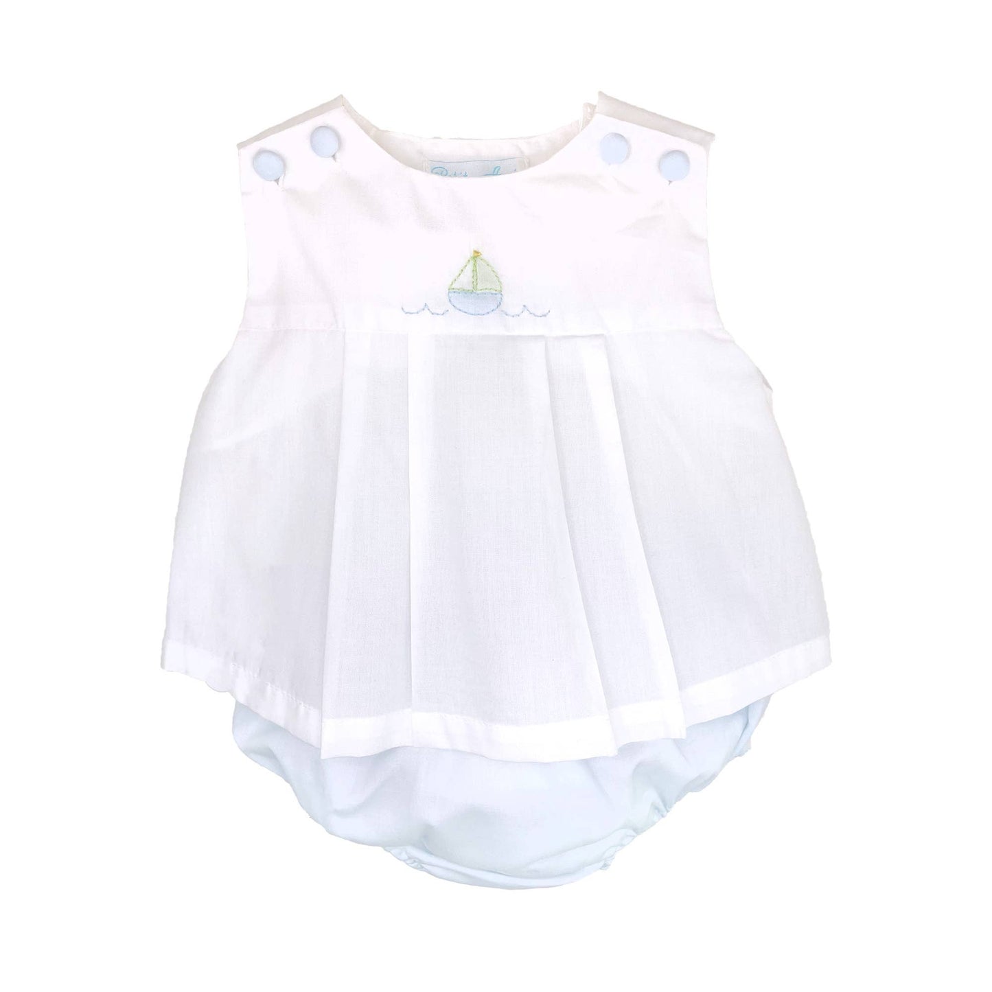 Sailboat Shadow Stitched Diaper Set