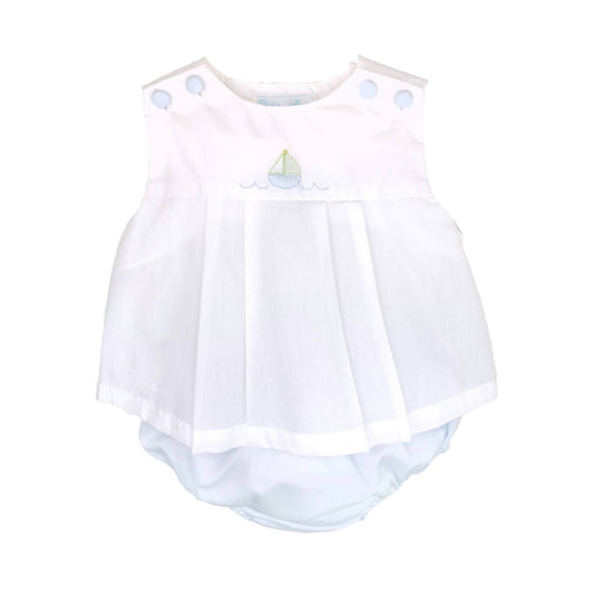 Sailboat Shadow Stitched Diaper Set