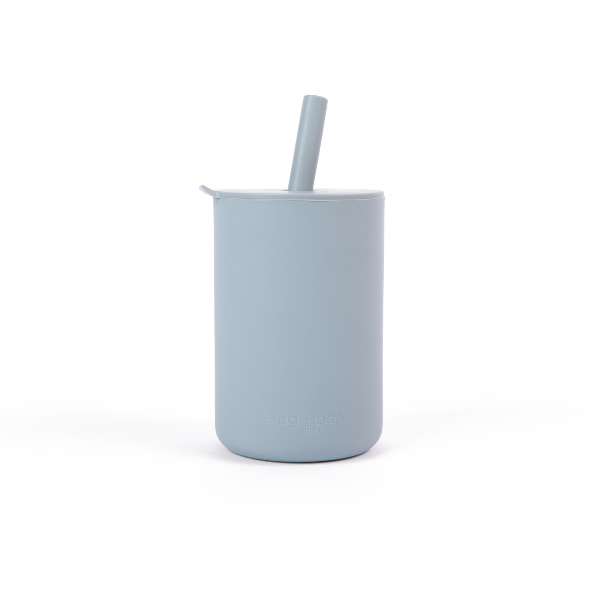 Silicone Baby/Toddler Cup with Lid + Straw (Blue)