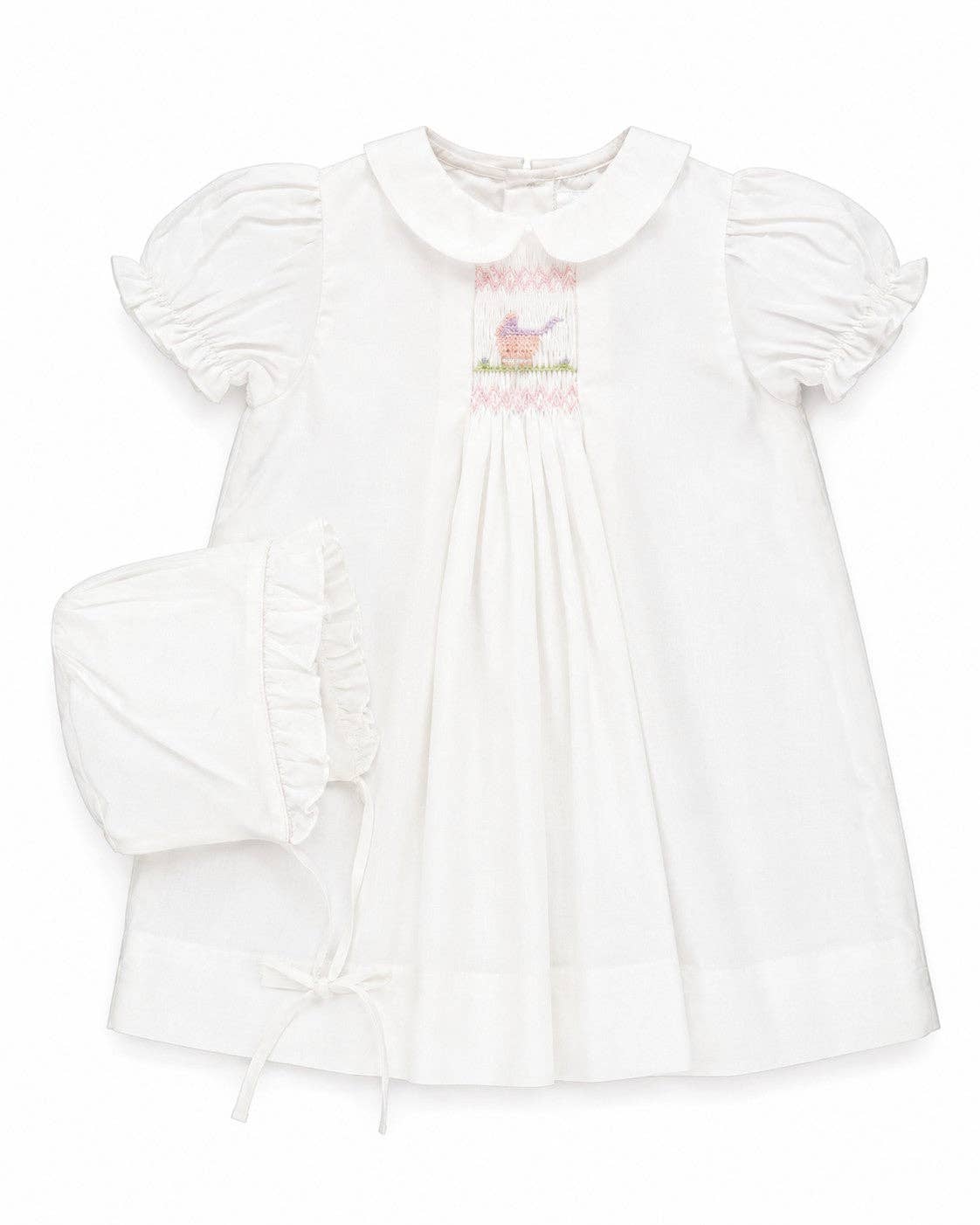 Smocked Carriage Dress and Bonnet Set