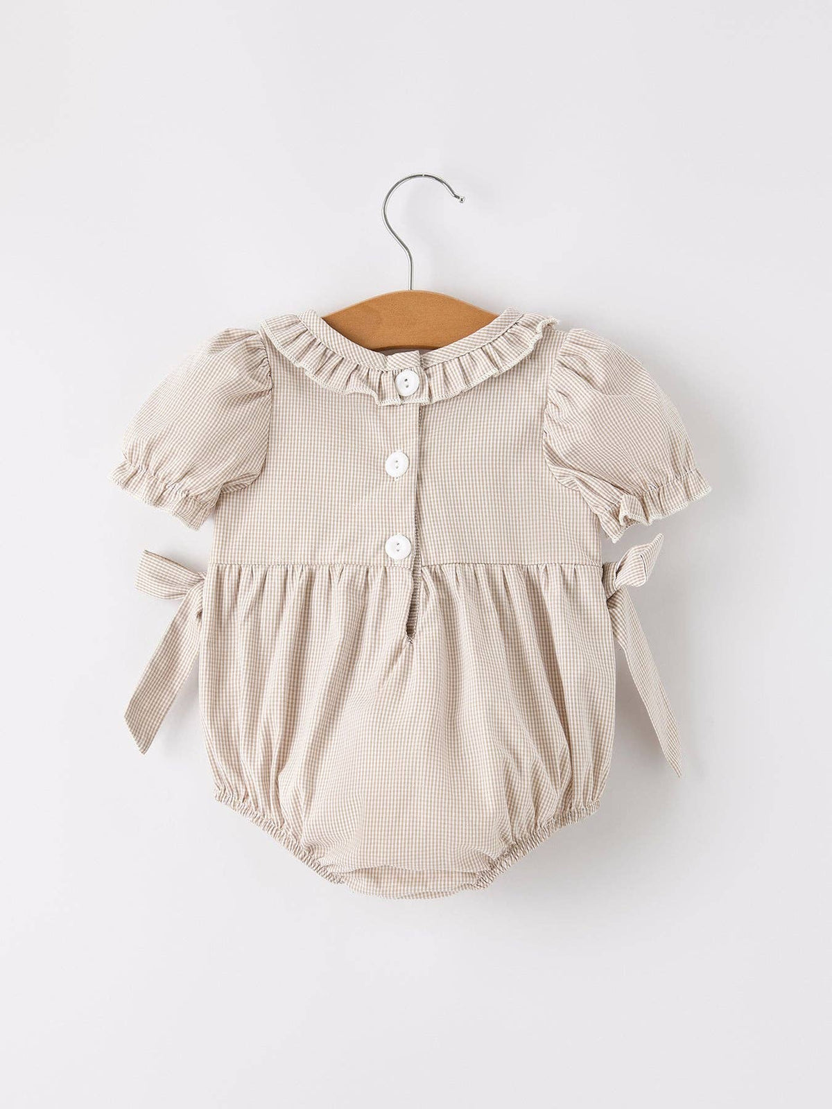 Pumpkin Embroidery Smock Romper