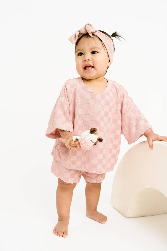 Blossom Checkered Terry Set