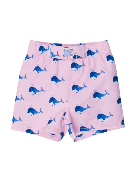 Pink Whale Swim Trunks