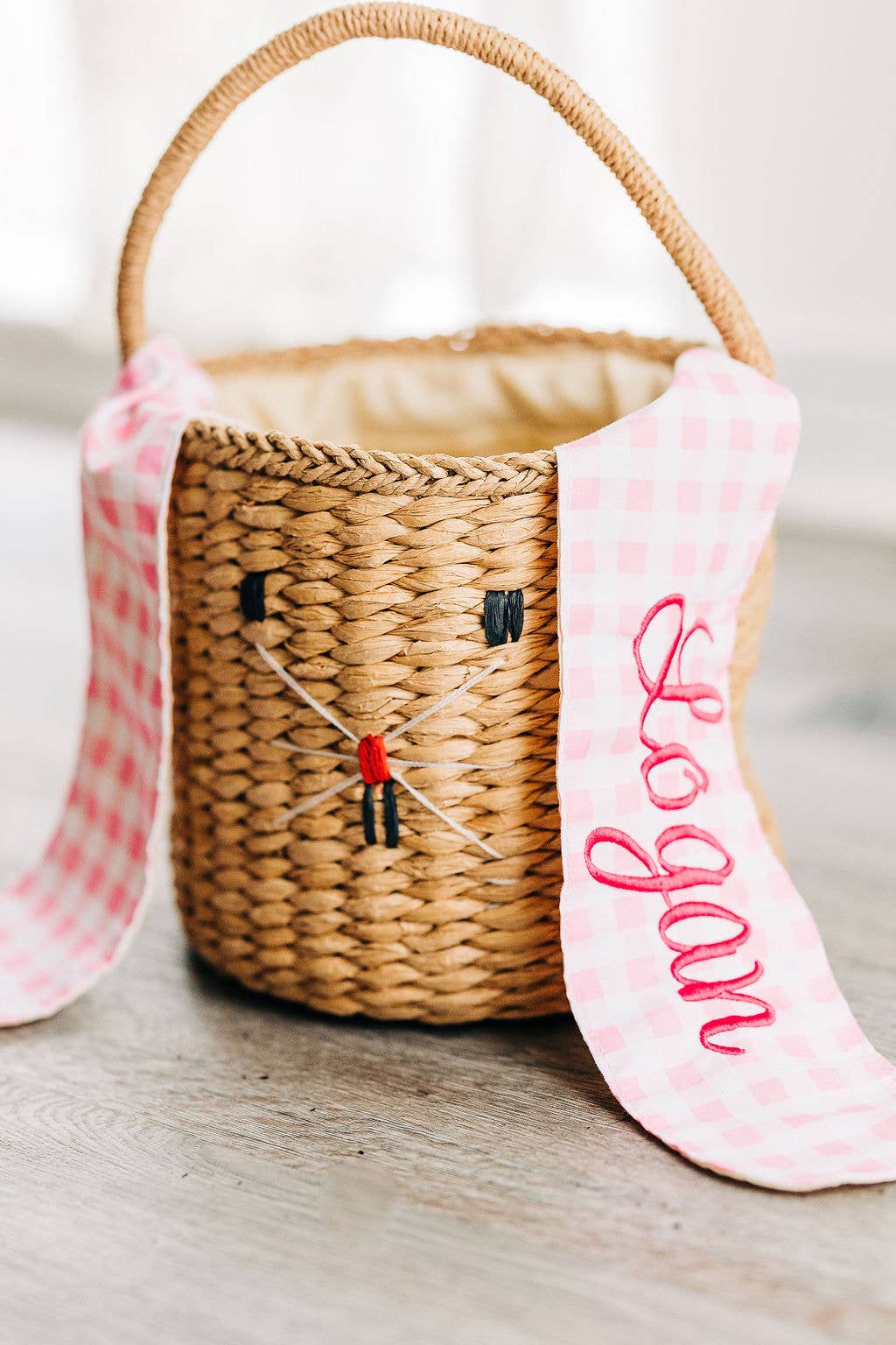 Gingham Kids Easter Basket