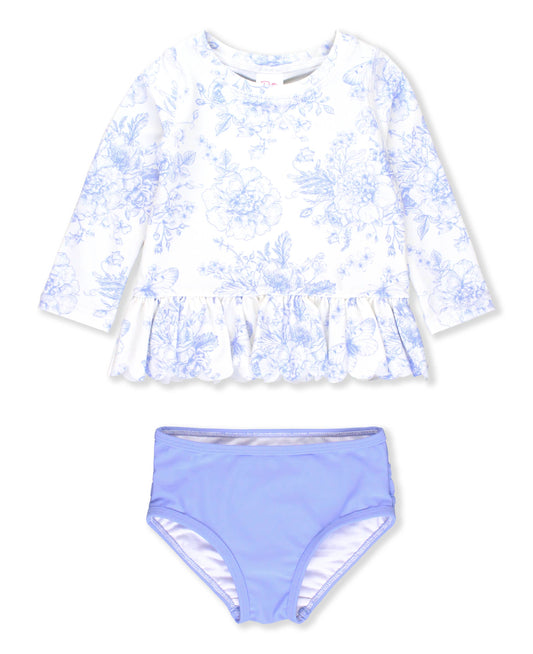 Butterfly Garden Toile Scallop Swim