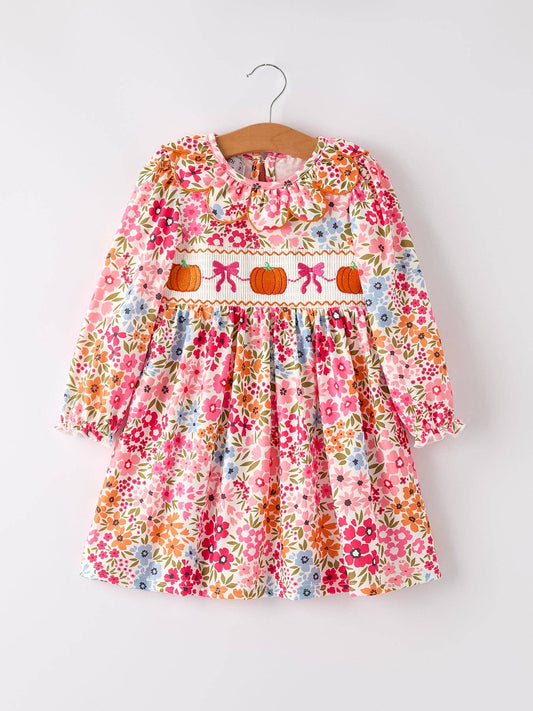 Pumpkin Floral Dress