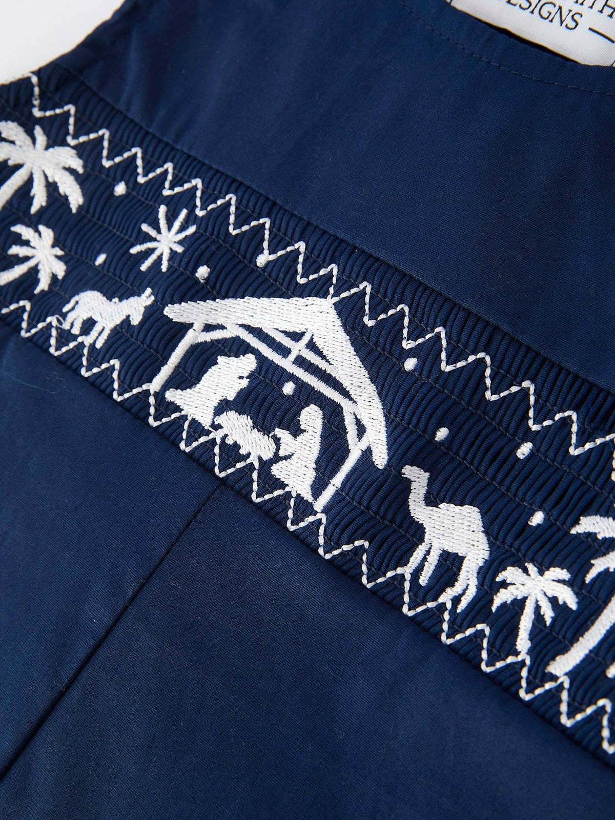 Navy Blue Nativity Romper