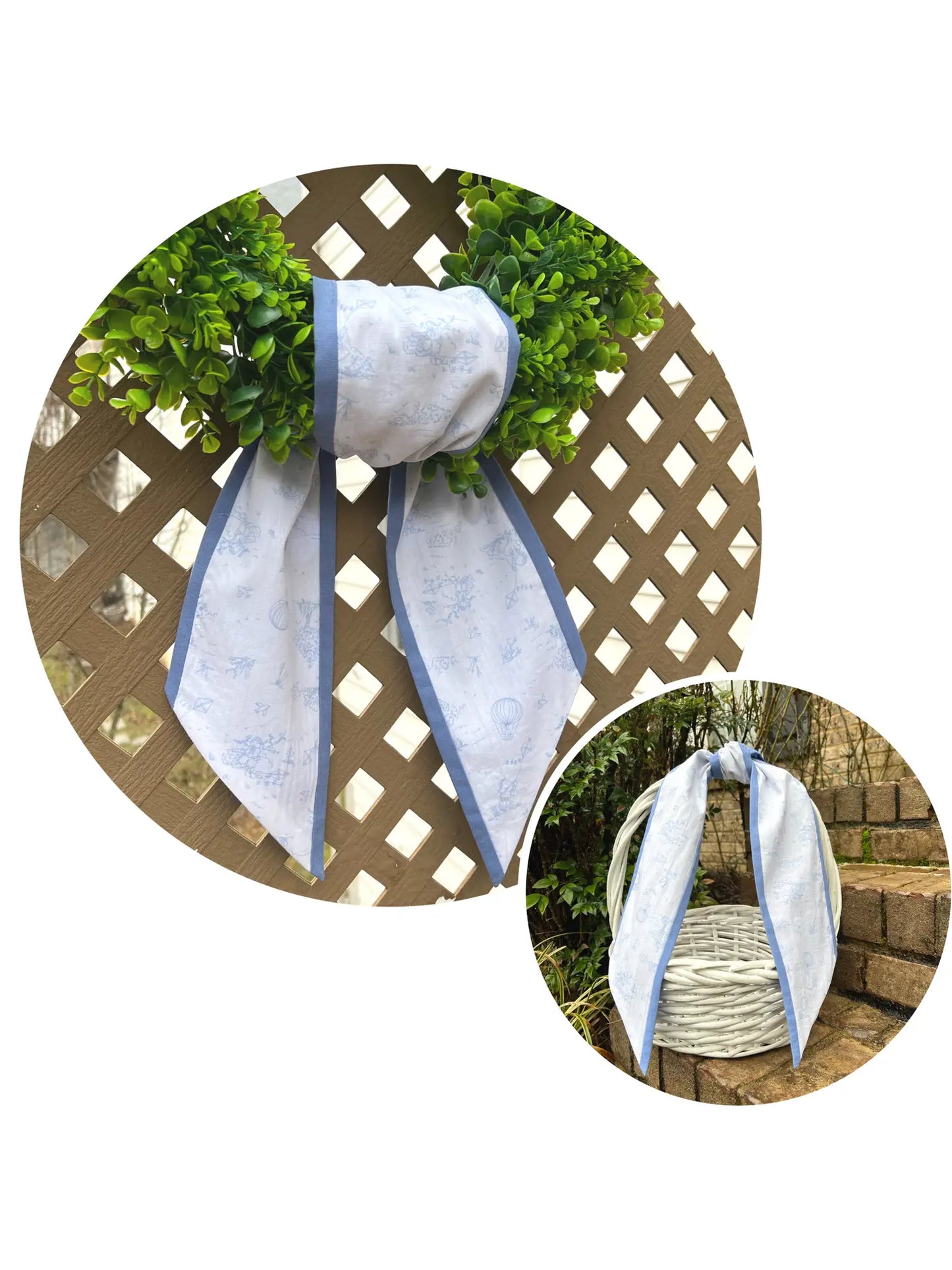 Blue Toile Sash