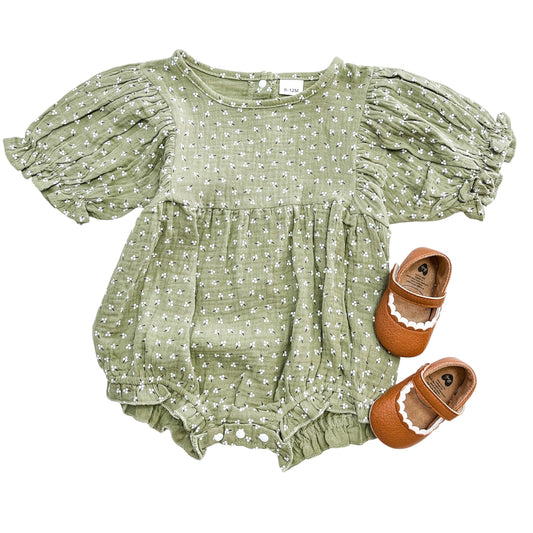 Heather Olive Romper