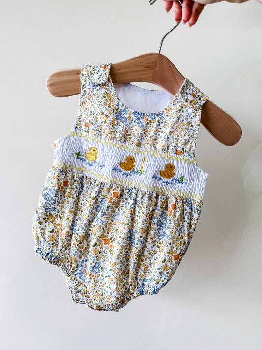 Duck Floral Smocked Romper