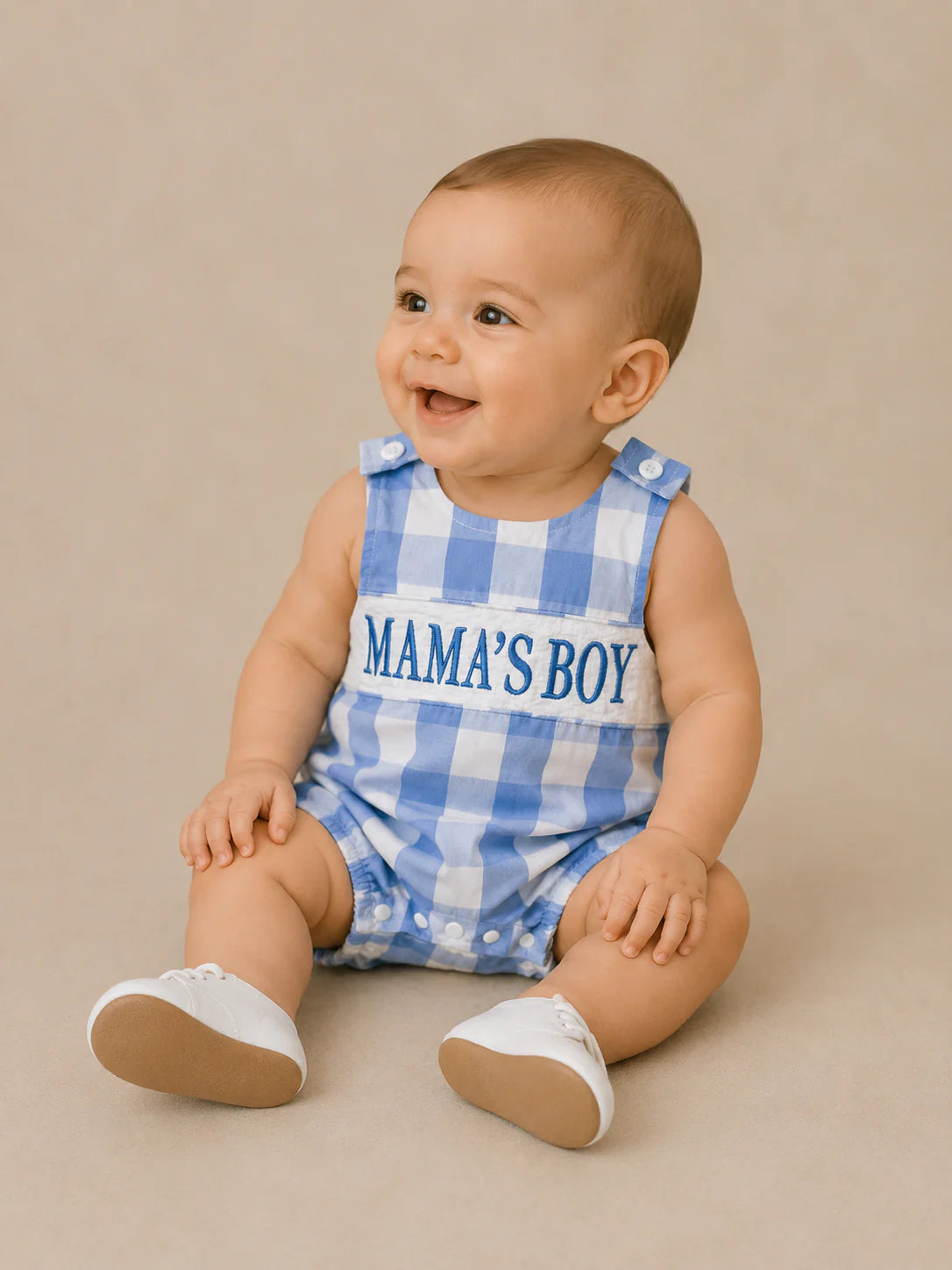 Mamas Boy Gingham Bubble