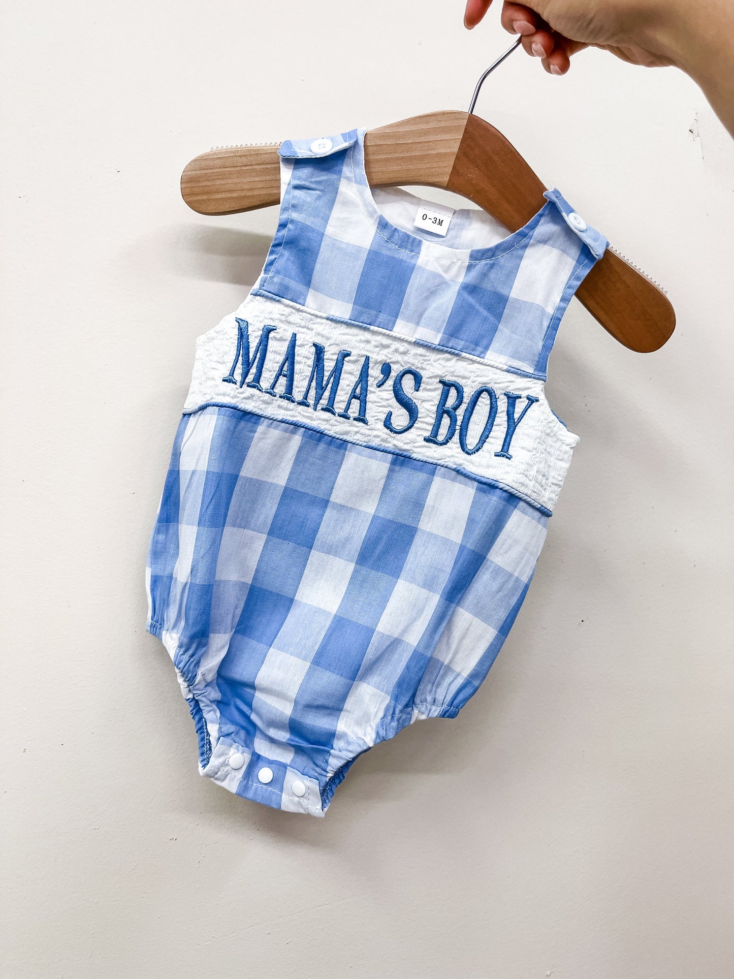 Mamas Boy Gingham Bubble